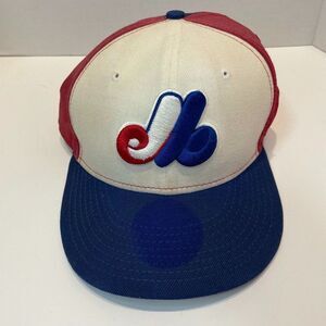 Montreal Expos MLB Hat Red White Blue Fitted 7.25 Cooperstown Collection